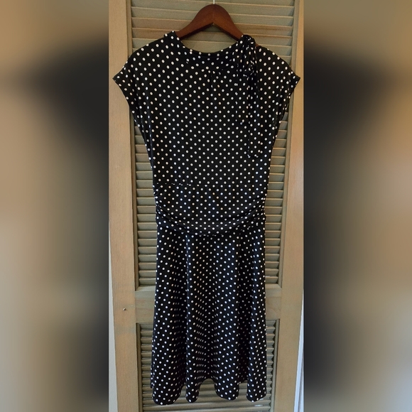 Folter Dresses & Skirts - Black Polka Dot Dress with White Dots
